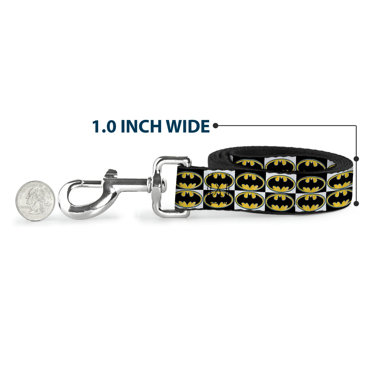 Dog Leash - Batman Shield Checkers Dog Leashes DC Comics