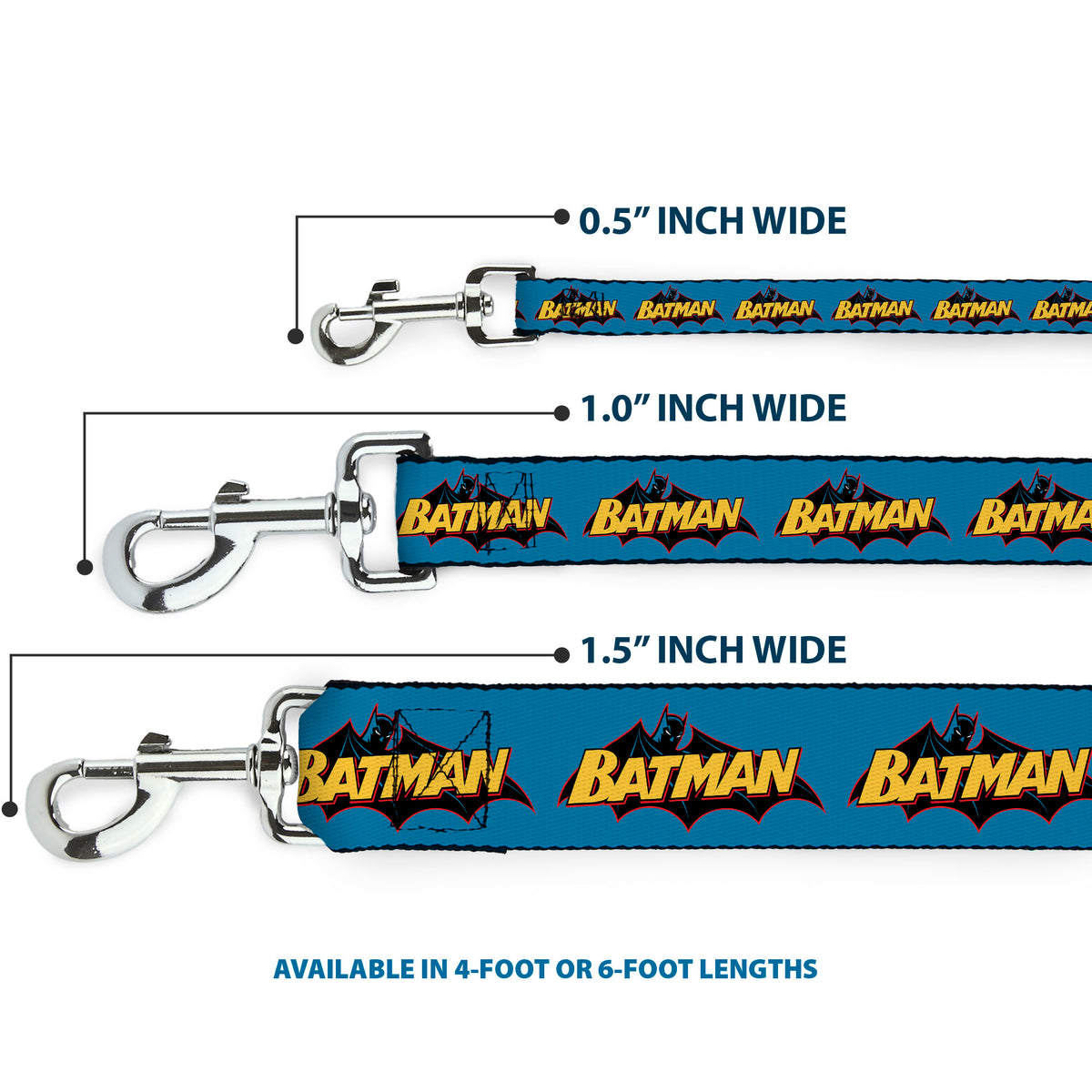 Dog Leash - Vintage Batman Logo Blue Dog Leashes DC Comics