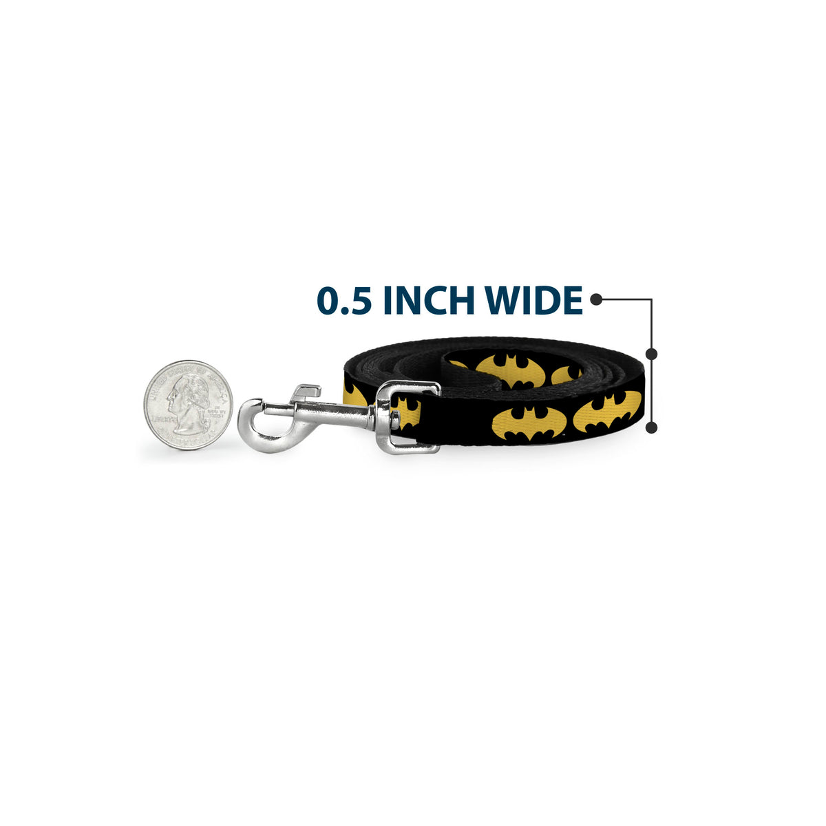 Dog Leash - Bat Signal-1 Black/Yellow Dog Leashes DC Comics