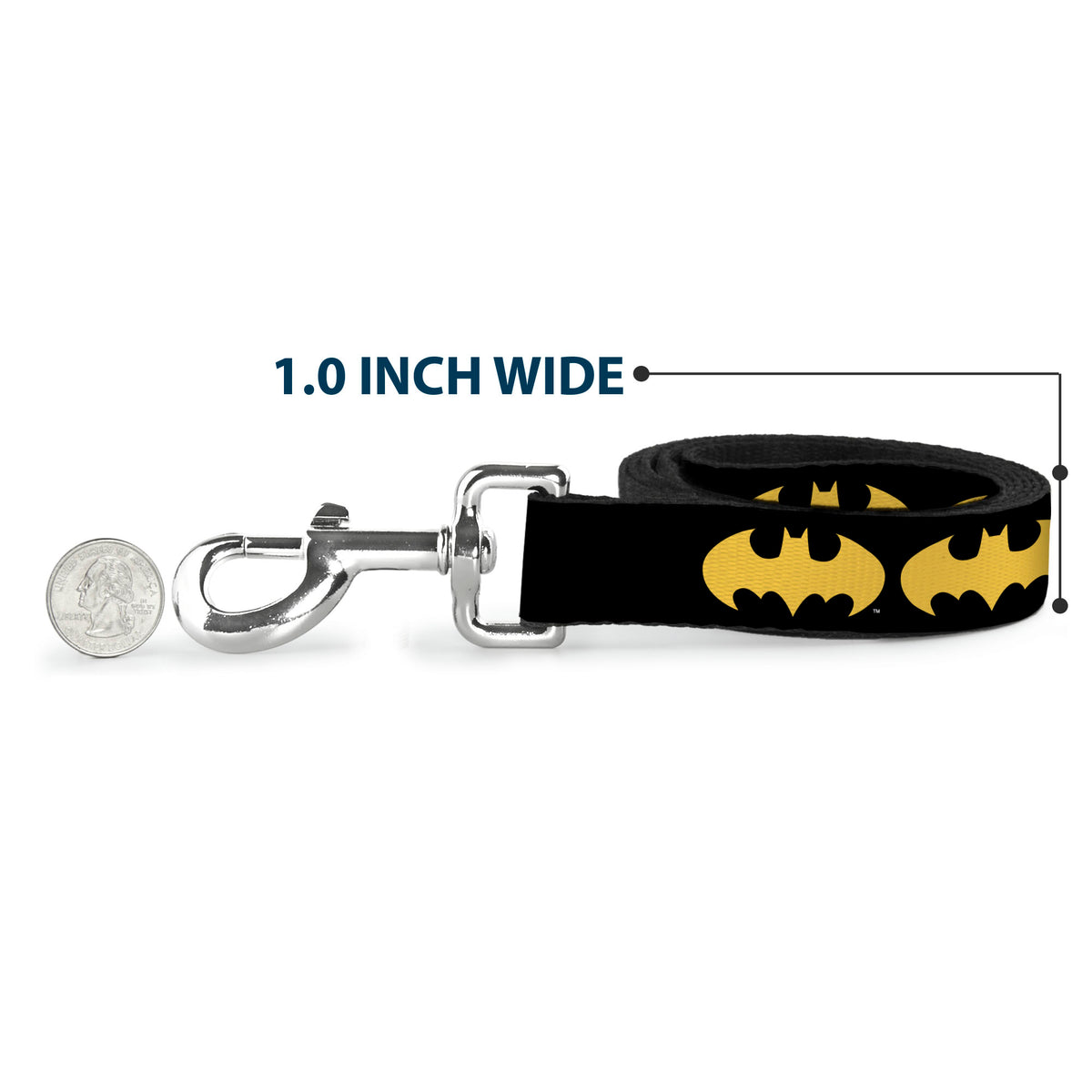 Dog Leash - Bat Signal-1 Black/Yellow Dog Leashes DC Comics