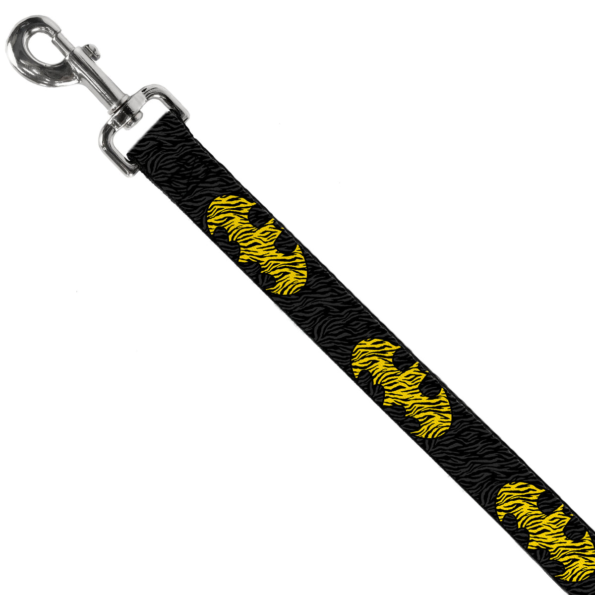 Dog Leash - Zebra Bat Signal Black/Gray/Yellow/Black Dog Leashes DC Comics