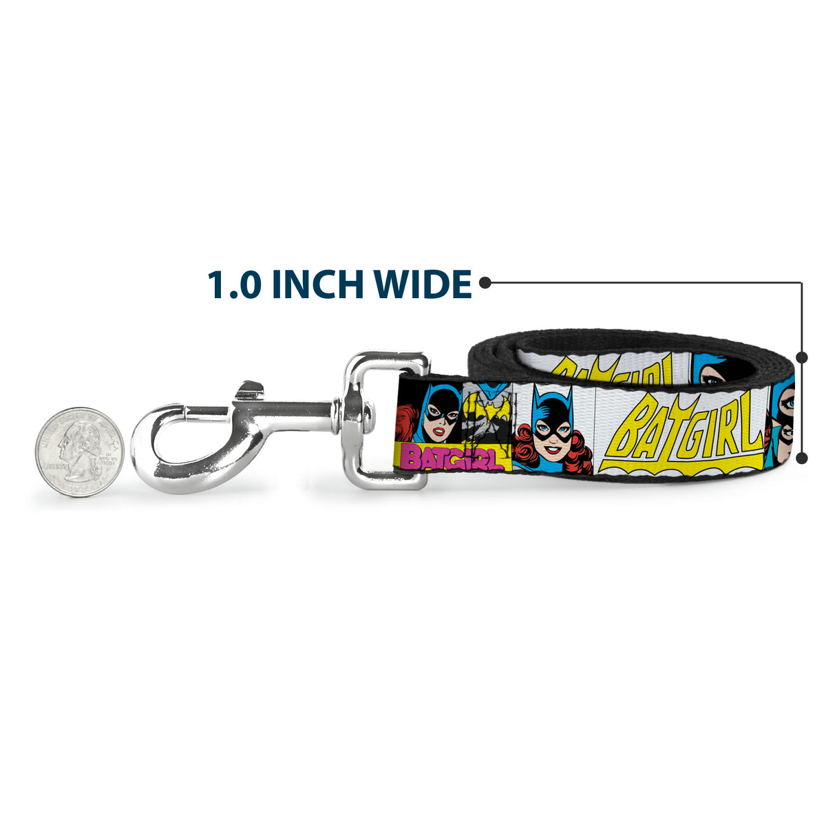 Dog Leash - BATGIRL Panels Yellow/Pink Dog Leashes DC Comics