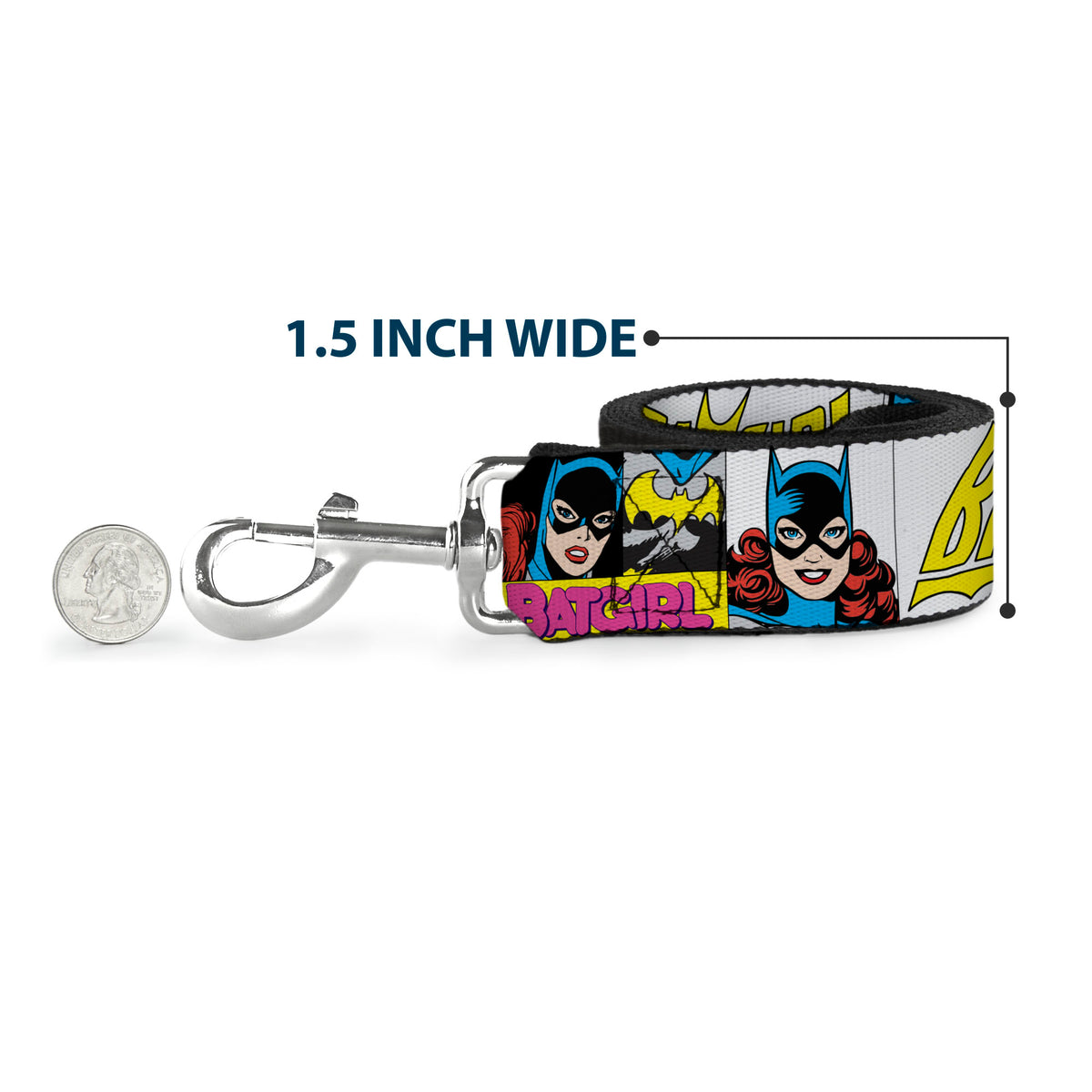 Dog Leash - BATGIRL Panels Yellow/Pink Dog Leashes DC Comics