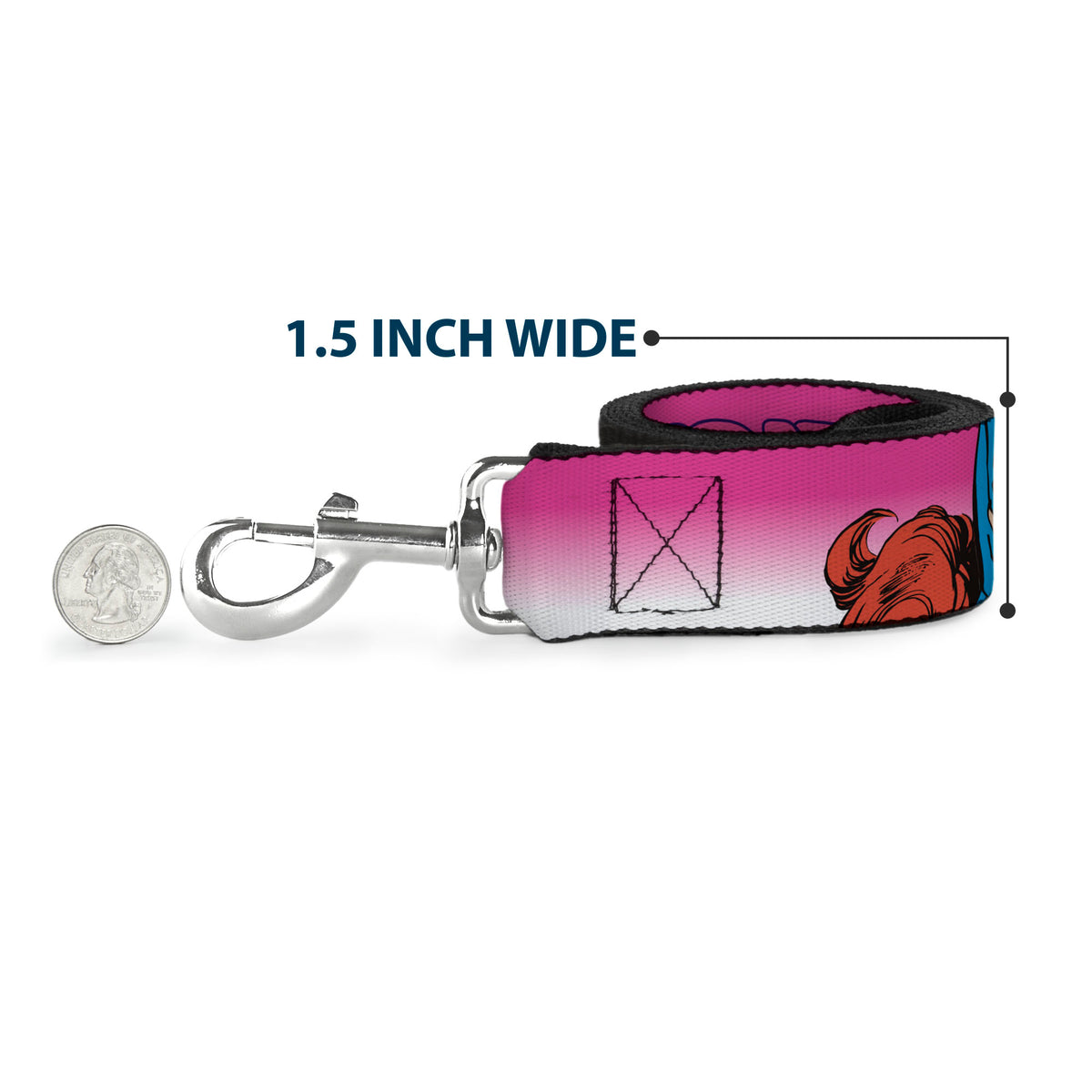 Dog Leash - BATGIRL Bubble Letters w/Stars Pink/White Dog Leashes DC Comics
