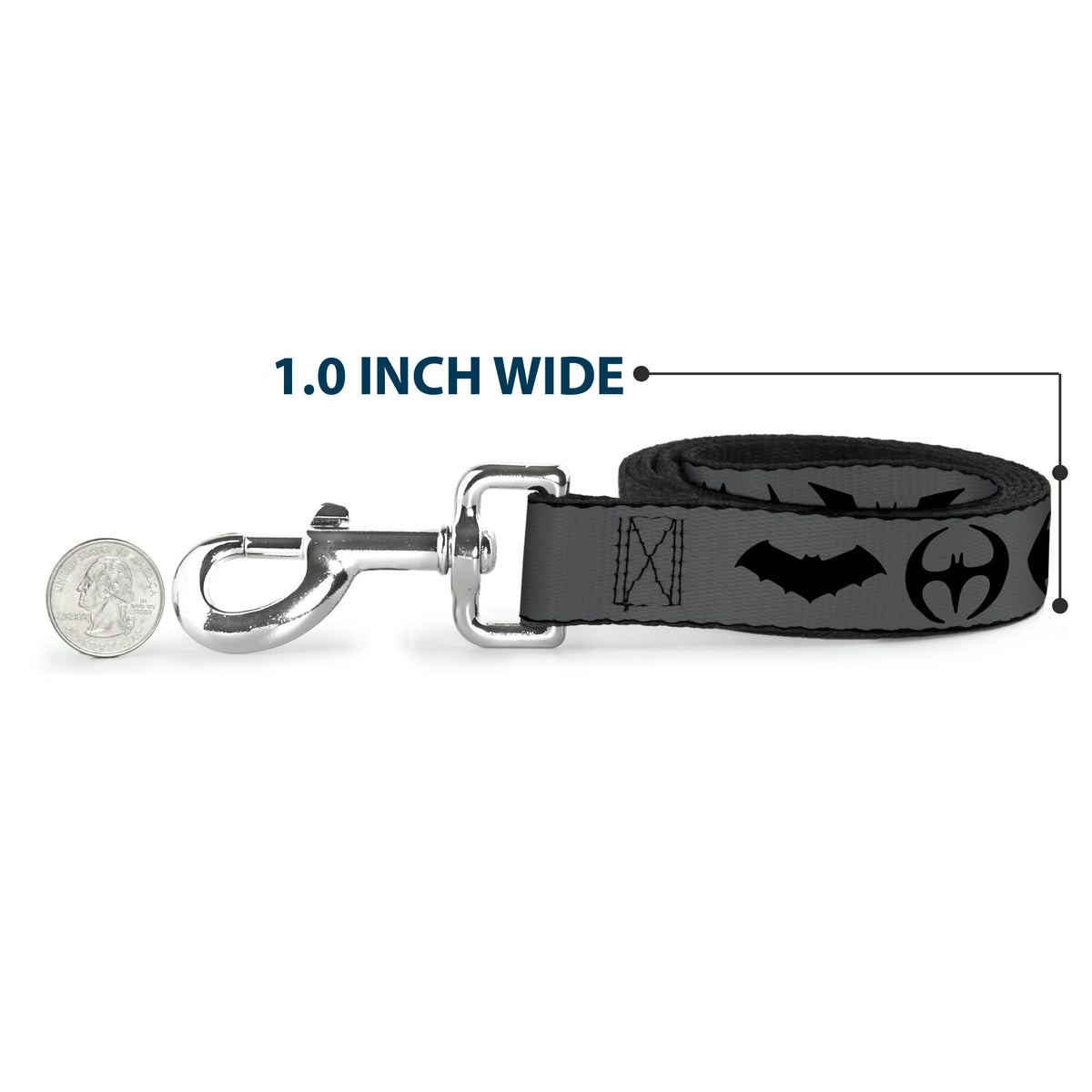 Dog Leash - Bat Logo Transitions Gray/Black Dog Leashes DC Comics