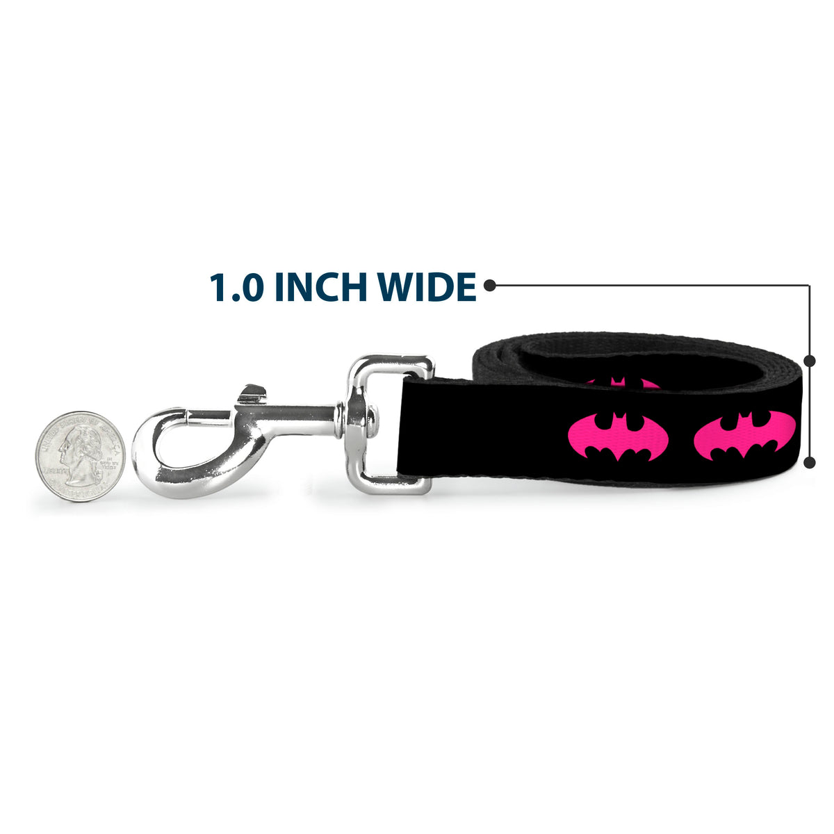 Dog Leash - Batman Signal Black/Fuchsia Dog Leashes DC Comics