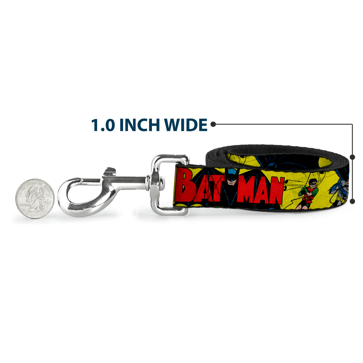 Dog Leash - Classic BATMAN Issue #1 Robin & Batman Cover Pose Yellow/Red Dog Leashes DC Comics