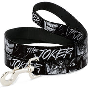 Dog Leash - THE JOKER Smiling Eyes Sketch Close-Up Black/White Dog Leashes DC Comics