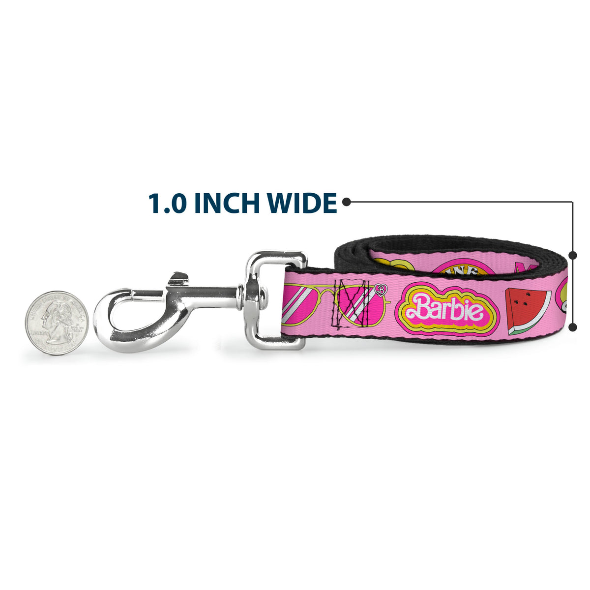 Dog Leash - Malibu Barbie 1971 Icons and Quotes Pinks/Yellows Dog Leashes Barbie