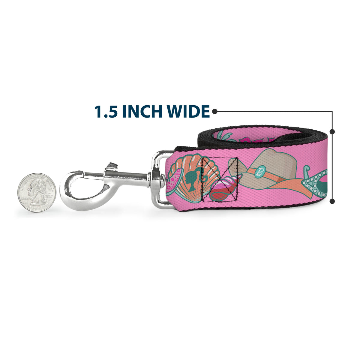 Dog Leash - BARBIE BEACH COWGIRL Icons Collage Pinks/Blues Dog Leashes Barbie
