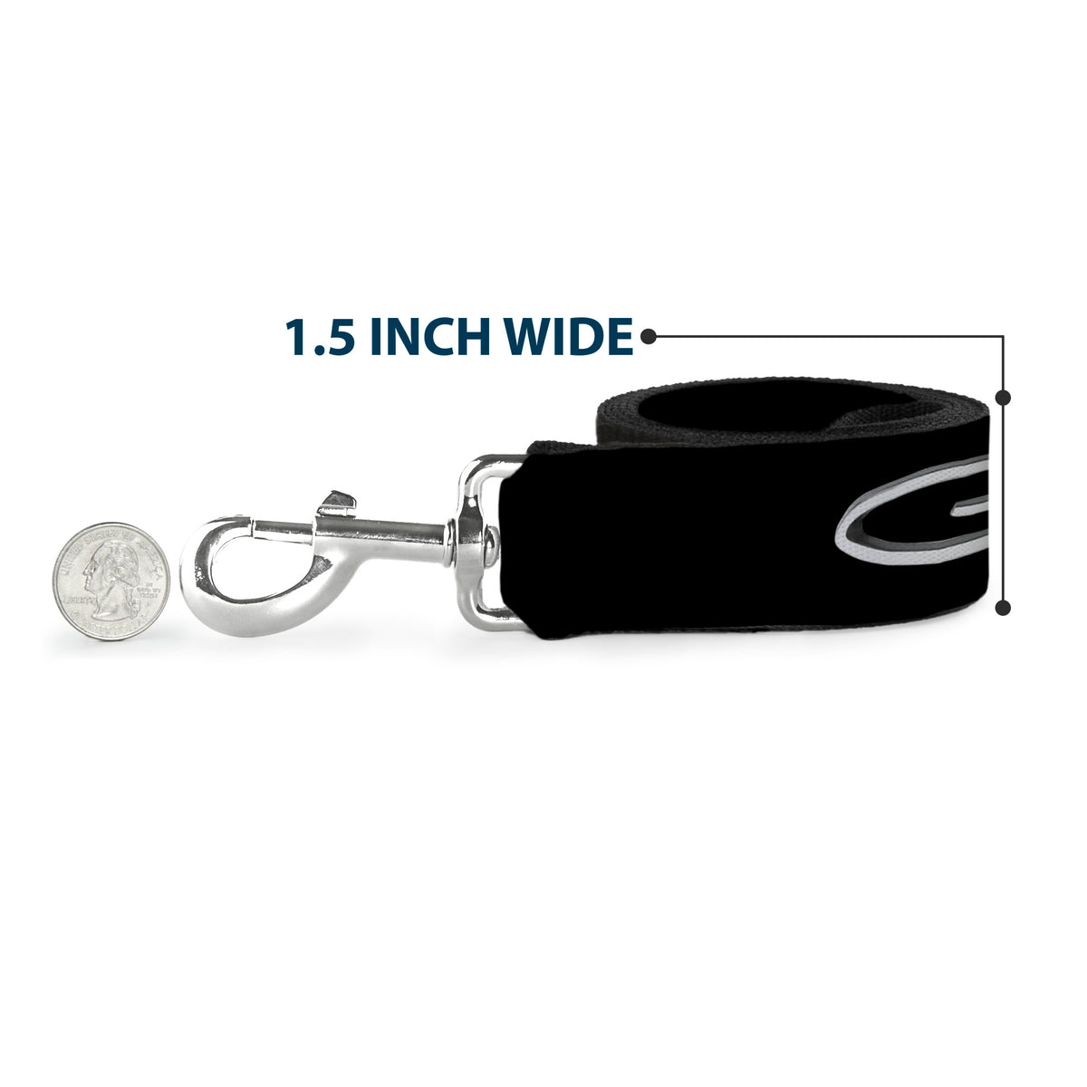 Dog Leash - CHARGER Script Emblem Corner Black/Silver Fade/White Dog Leashes Dodge