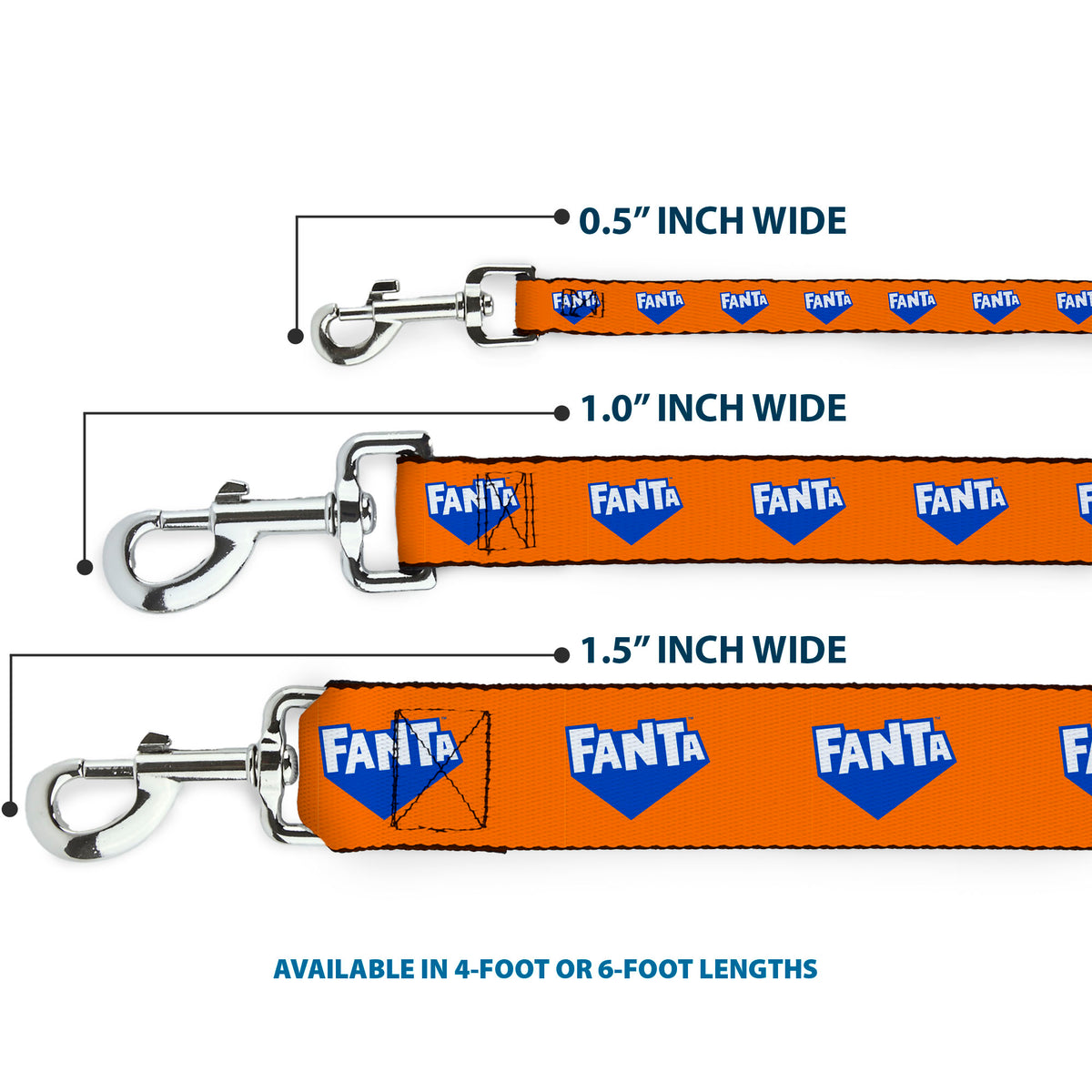 Dog Leash - FANTA Logo Orange/Blue/White Dog Leashes Coca-Cola