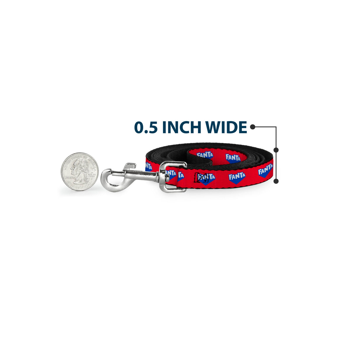 Dog Leash - FANTA Logo Strawberry Red/Blue/White Dog Leashes Coca-Cola