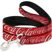 Dog Leash - DRINK COCA-COLA Typography Logo Scattered Red/White Dog Leashes Coca-Cola