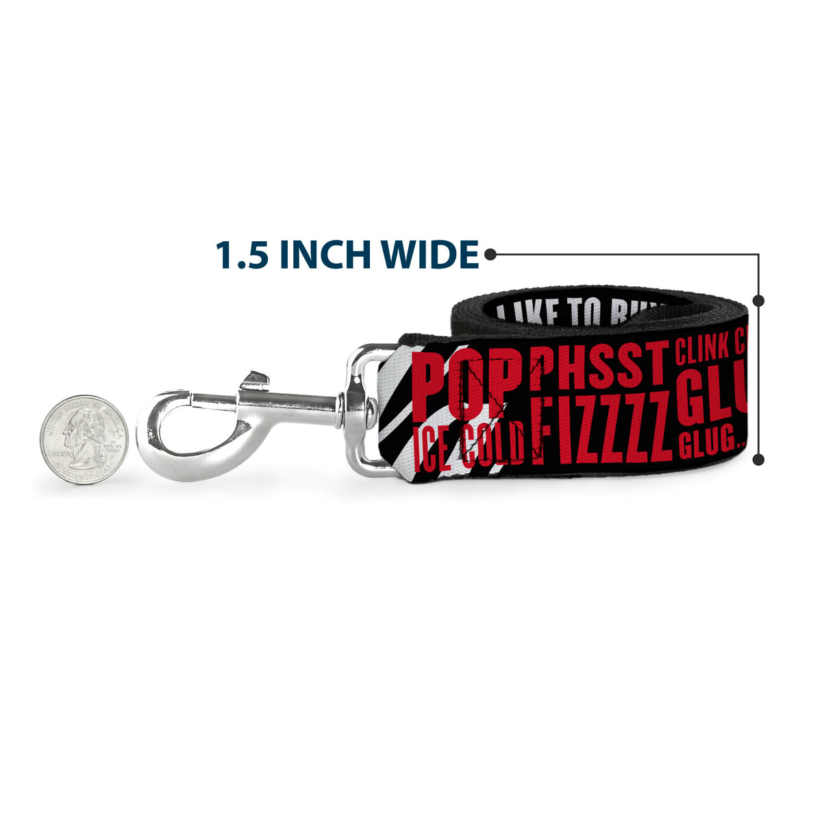 Dog Leash - Coca-Cola ENJOY COKE IT'S THE REAL THING Kiss Black/White/Red Dog Leashes Coca-Cola