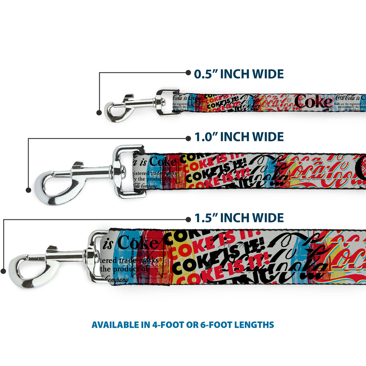 Dog Leash - COKE IS IT! Pop Art Collage Multi Color Dog Leashes Coca-Cola