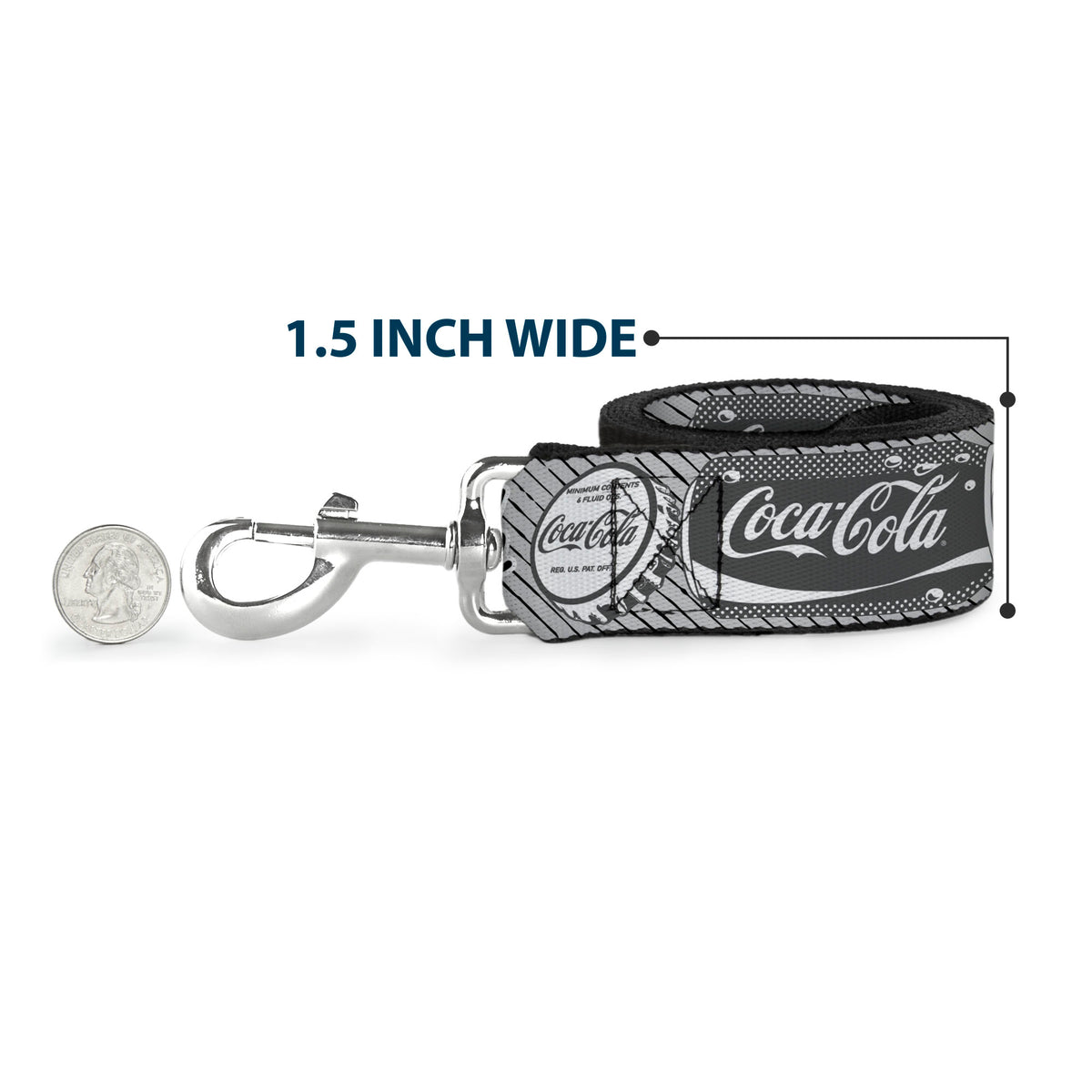 Dog Leash - Coca-Cola ENJOY REFRESH Can and Bottle Grays/White/Black Dog Leashes Coca-Cola