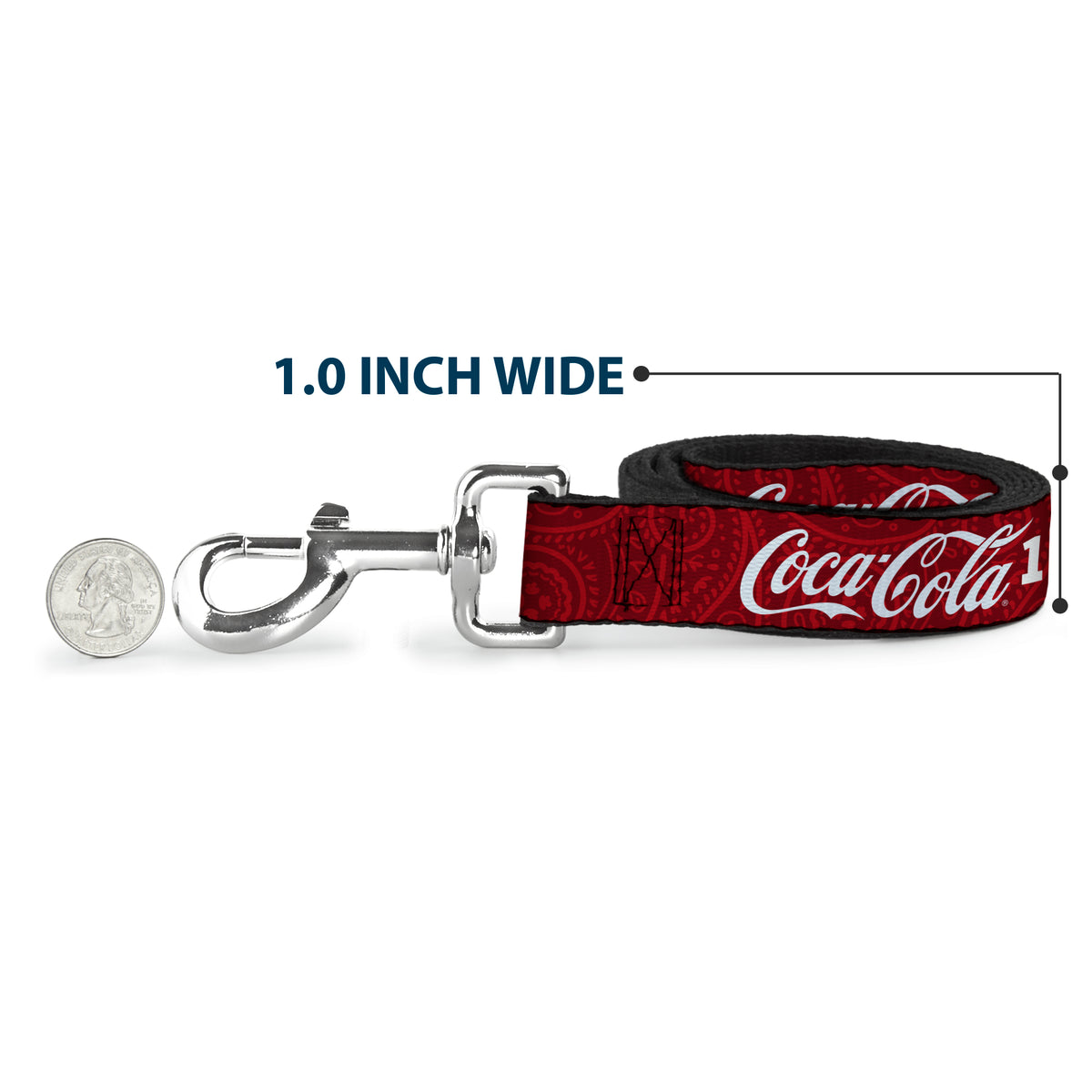 Dog Leash - COCA-COLA 1886 Script Logo Blues/White/Red Dog Leashes Coca-Cola