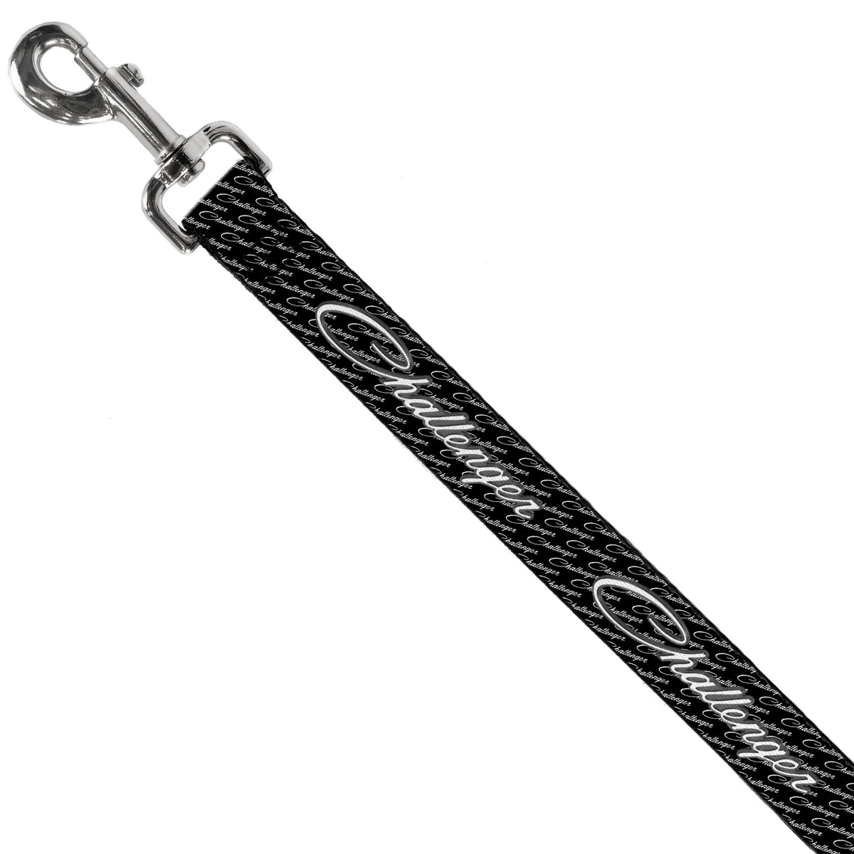 Dog Leash - CHALLENGER Repeat w/Text Black/White Dog Leashes Dodge