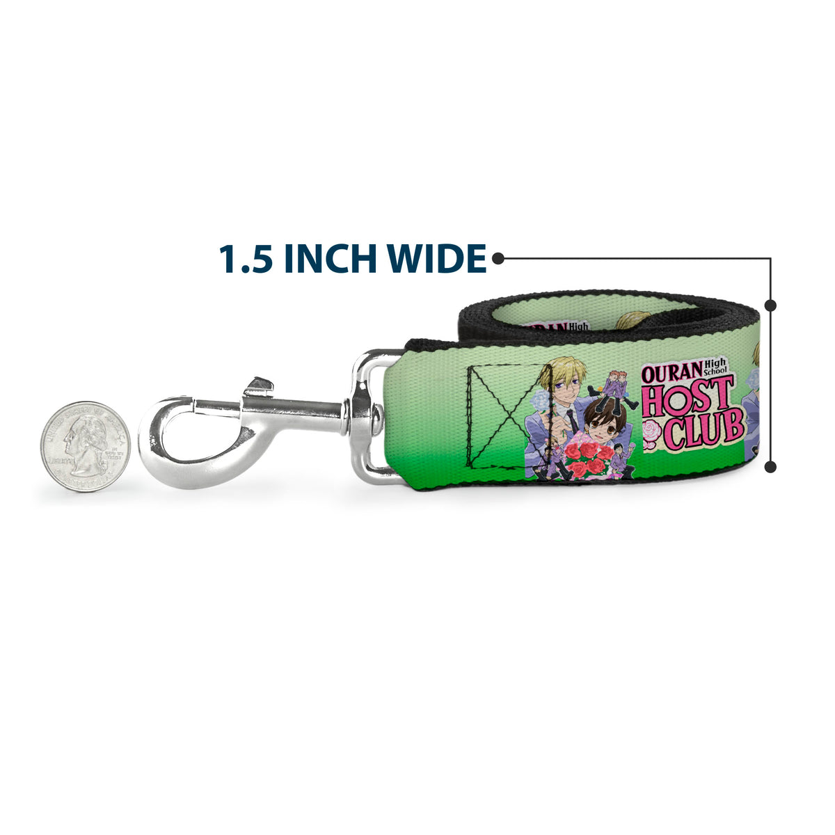 Dog Leash - OURAN HIGH SCHOOL HOST CLUB Haruhi and Friends Group Pose and Title Logo Greens Dog Leashes Ouran High School Host Club