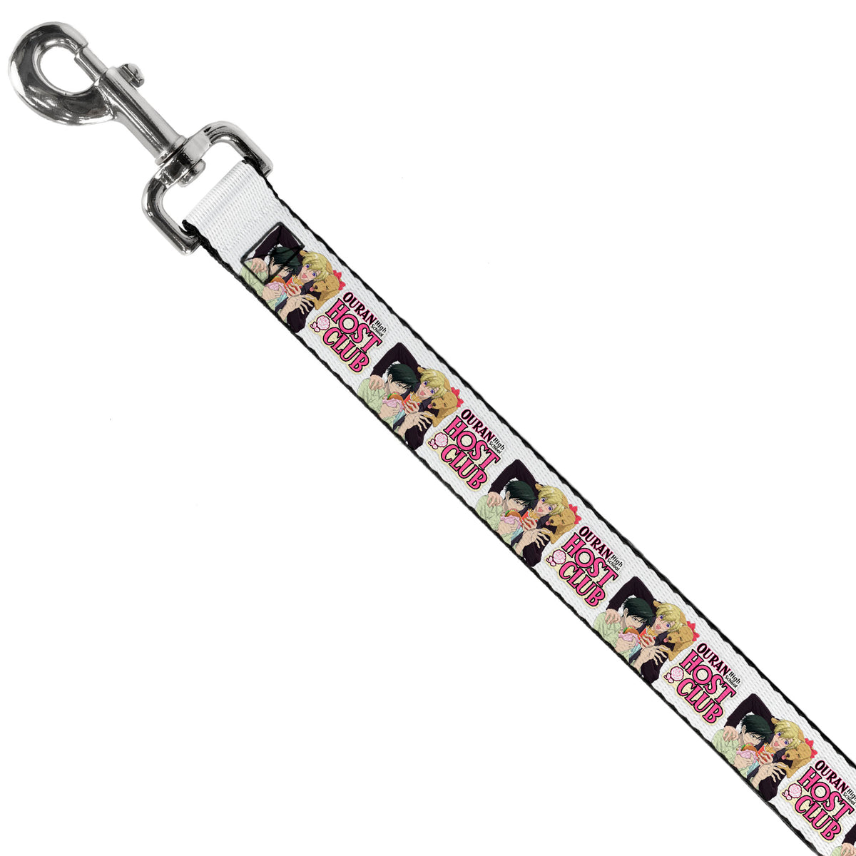 Dog Leash - OURAN HIGH SCHOOL HOST CLUB Kyoya Haruhi and Antoinette Pose and Title Logo White Dog Leashes Ouran High School Host Club