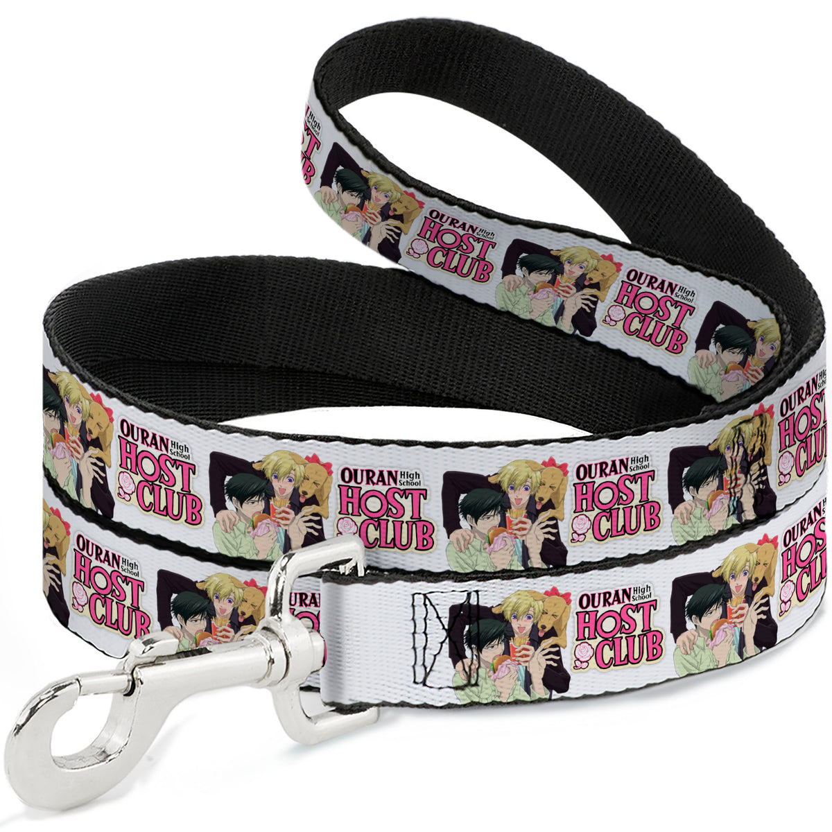 Dog Leash - OURAN HIGH SCHOOL HOST CLUB Kyoya Haruhi and Antoinette Pose and Title Logo White Dog Leashes Ouran High School Host Club