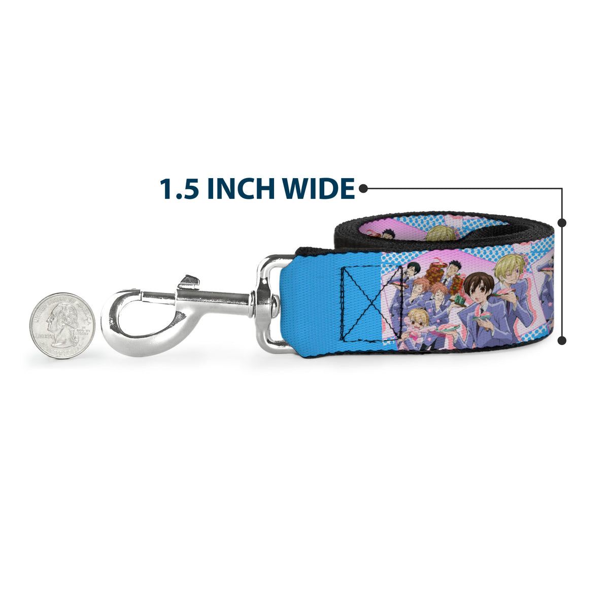 Dog Leash - Ouran High School Host Club Seven Character Sushi Dining Pose Pink/Blue Dog Leashes Ouran High School Host Club