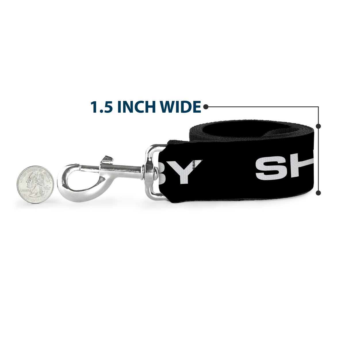 Dog Leash - SHELBY Text Only Black/White Dog Leashes Shelby
