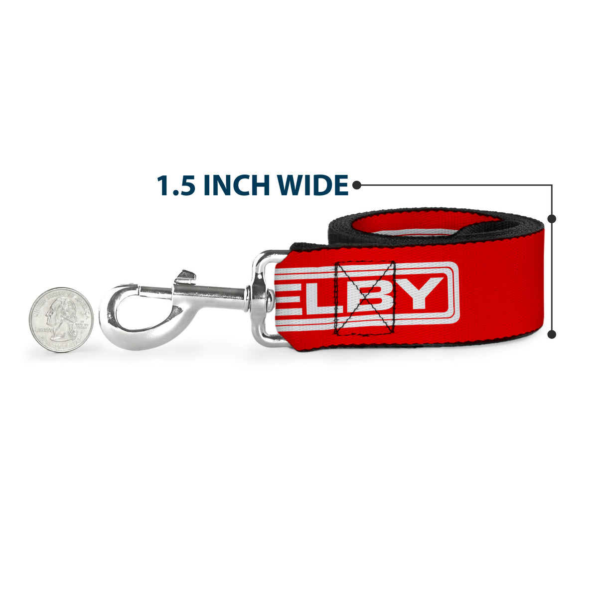 Dog Leash - Carroll Shelby CS SHELBY Racing Logo Block Red/White Dog Leashes Shelby