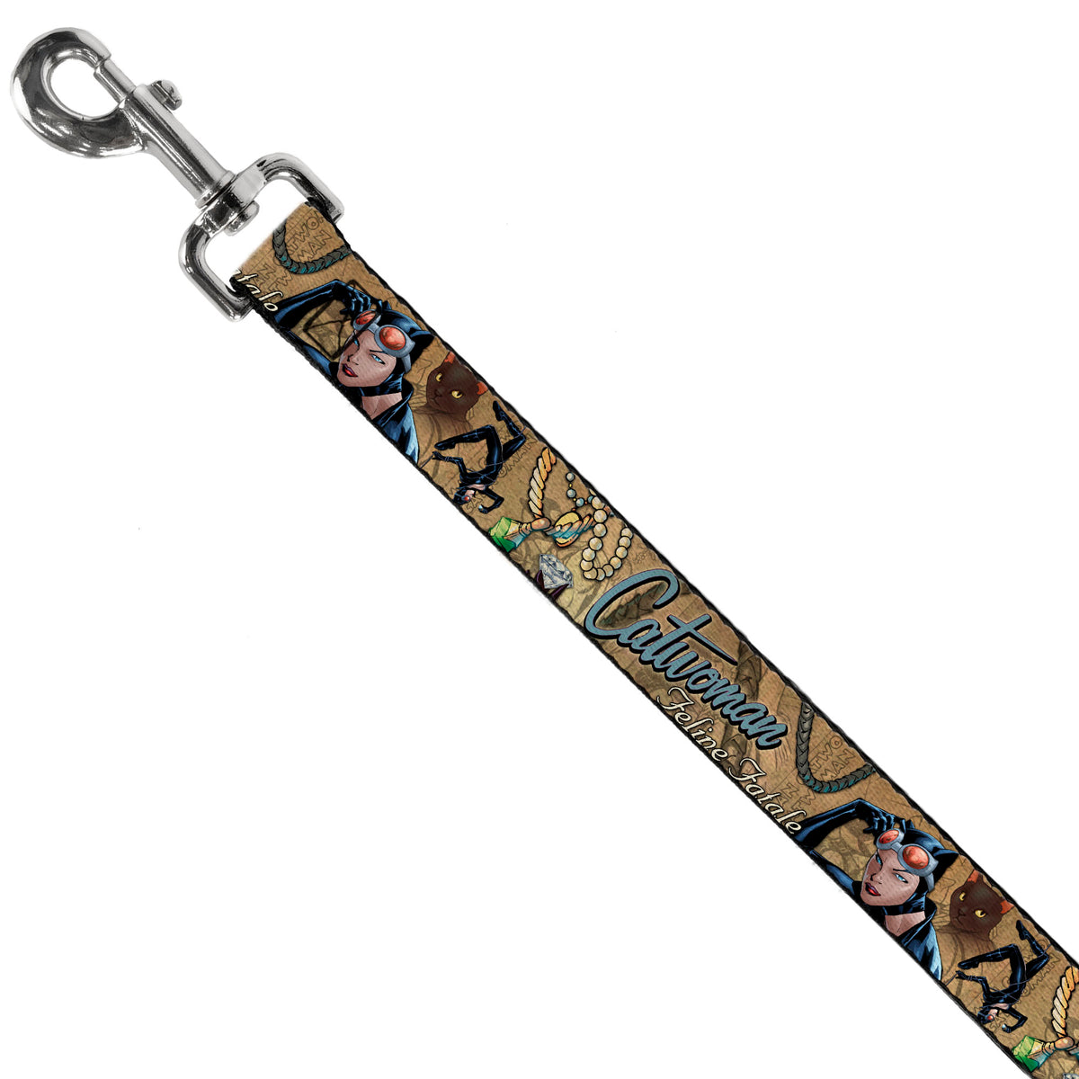 Dog Leash - CATWOMAN-NINE LIVES OF A FELINE FATALE Pose2/Jewelry/Black Cat Tans Dog Leashes DC Comics