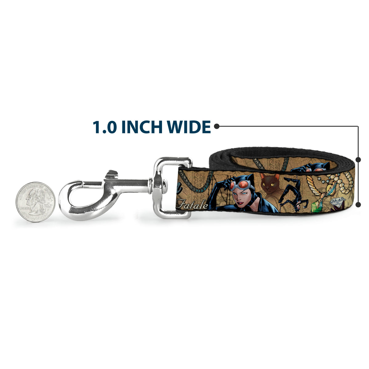Dog Leash - CATWOMAN-NINE LIVES OF A FELINE FATALE Pose2/Jewelry/Black Cat Tans Dog Leashes DC Comics