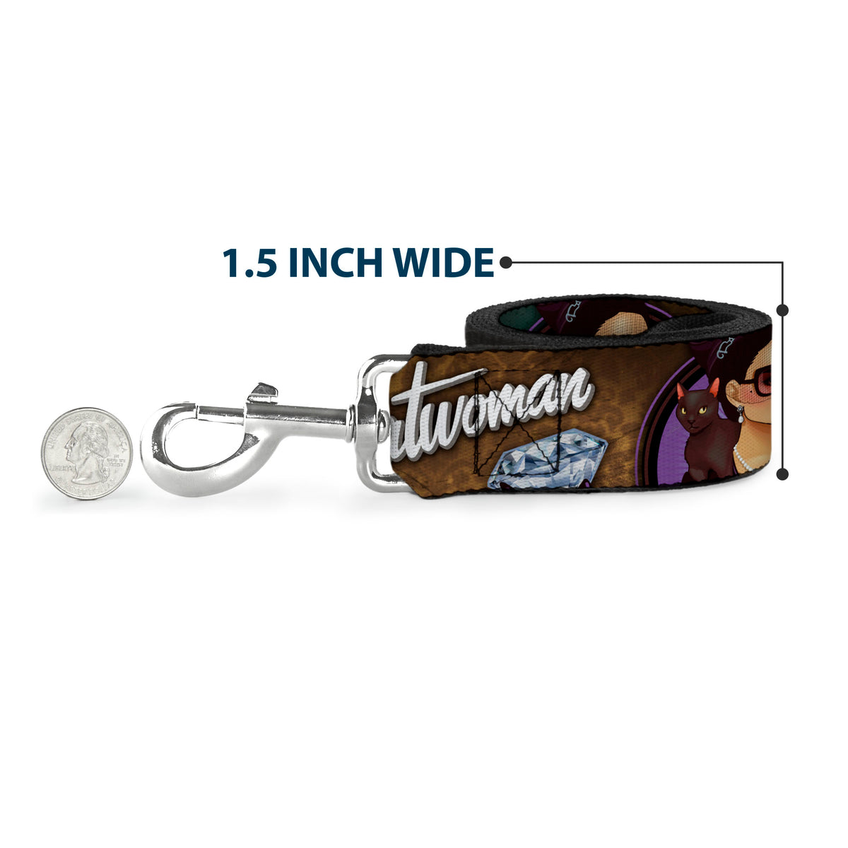Dog Leash - CATWOMAN-NINE LIVES OF A FELINE FATALE Bombshell Pose/Diamonds Dog Leashes DC Comics