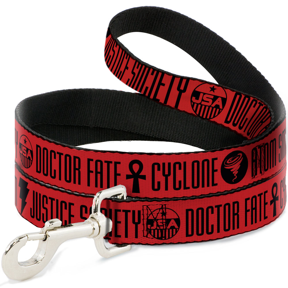 Dog Leash - Black Adam JUSTICE SOCIETY Icons and Text Red/Black Dog Leashes DC Comics