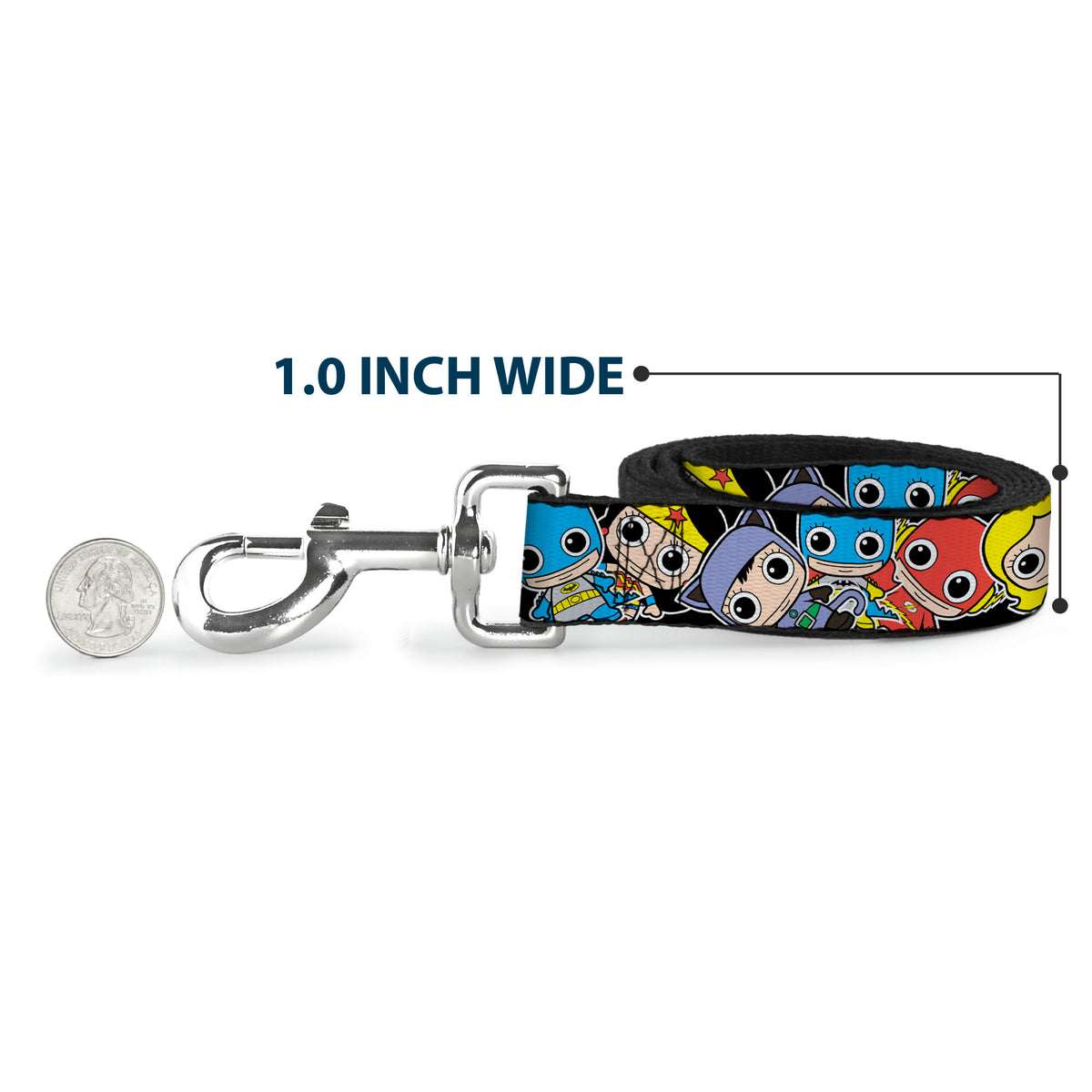 Dog Leash - DC Mini Group Stacked Black Dog Leashes DC Comics