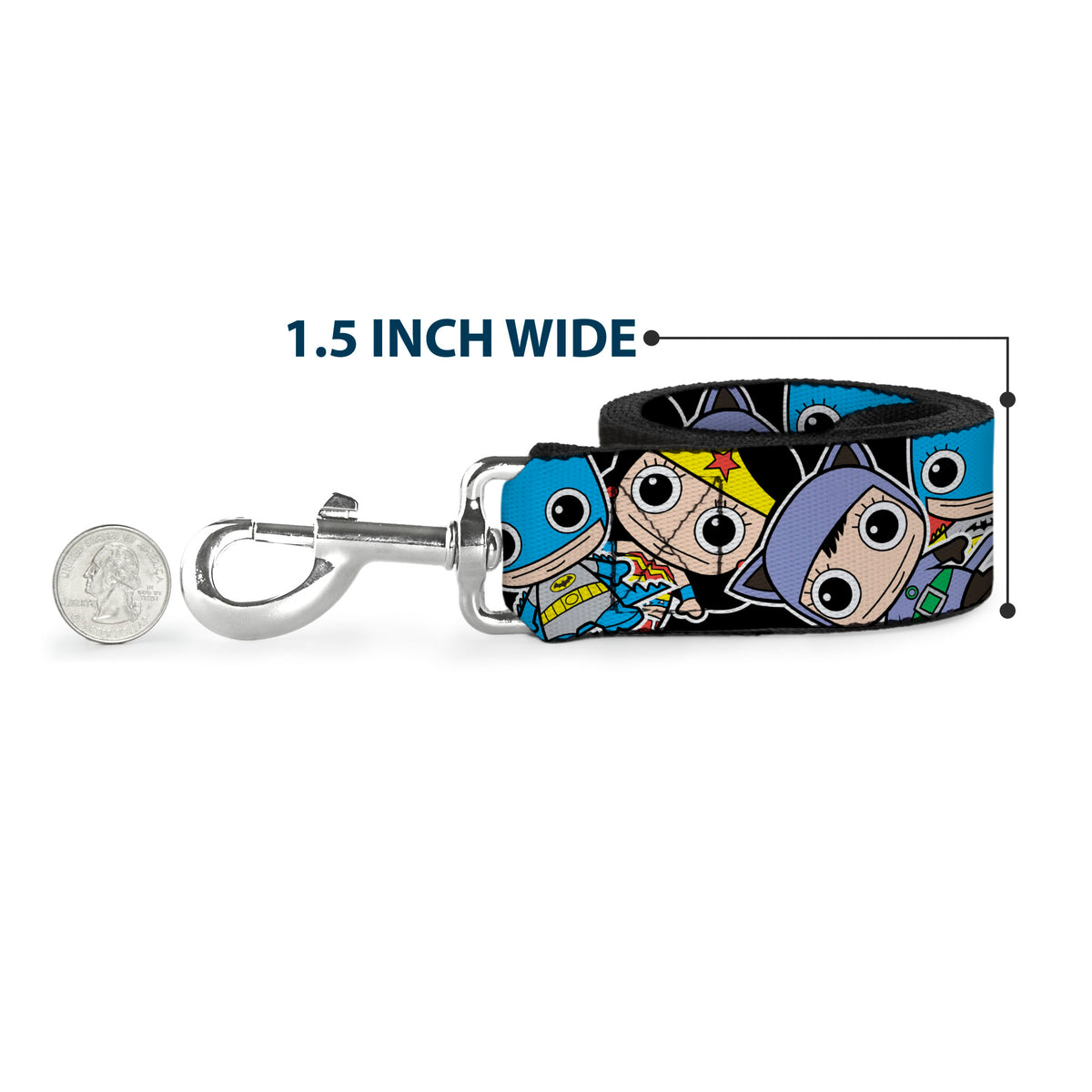 Dog Leash - DC Mini Group Stacked Black Dog Leashes DC Comics