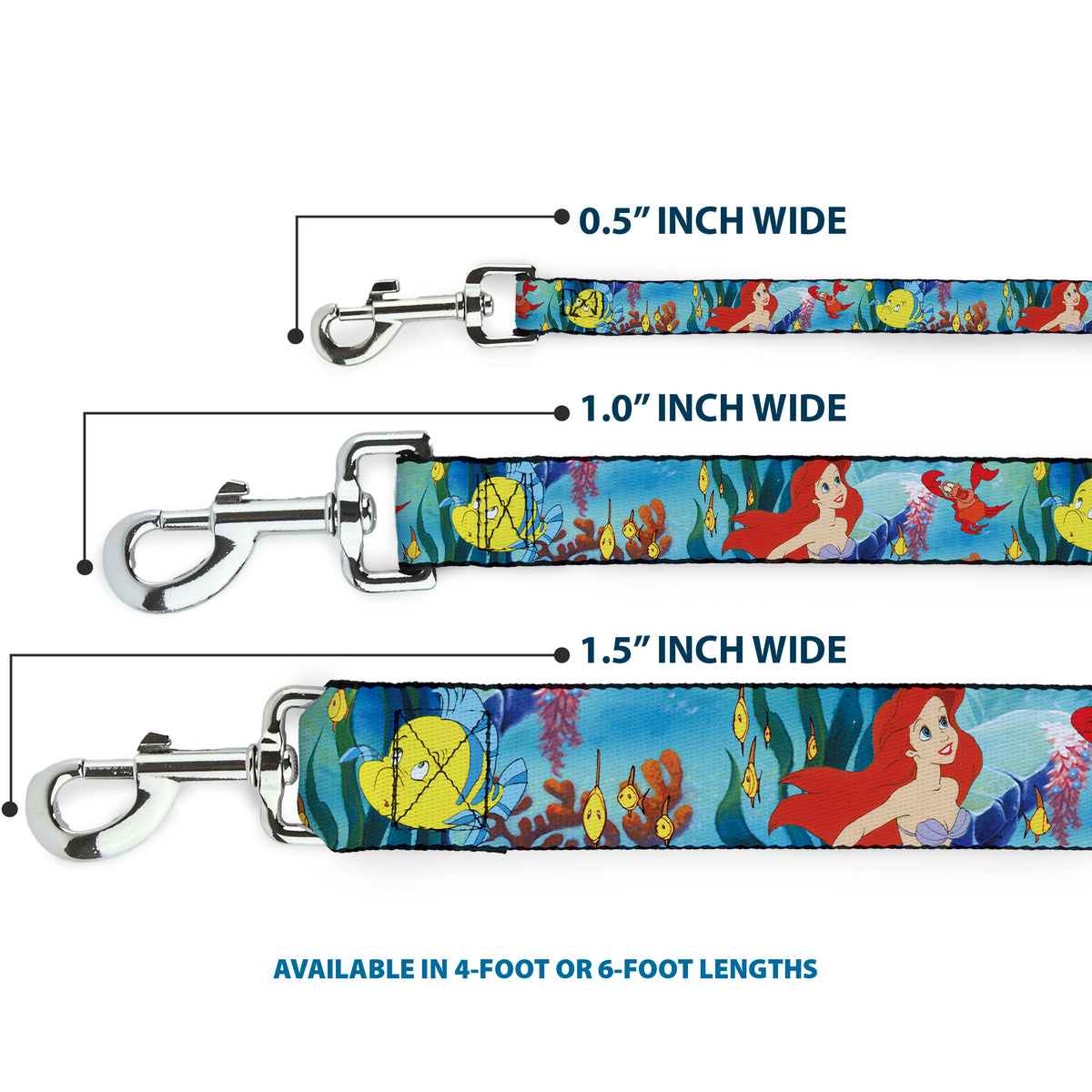 Dog Leash - Ariel, Sebastian & Flounder Scene2 Dog Leashes Disney