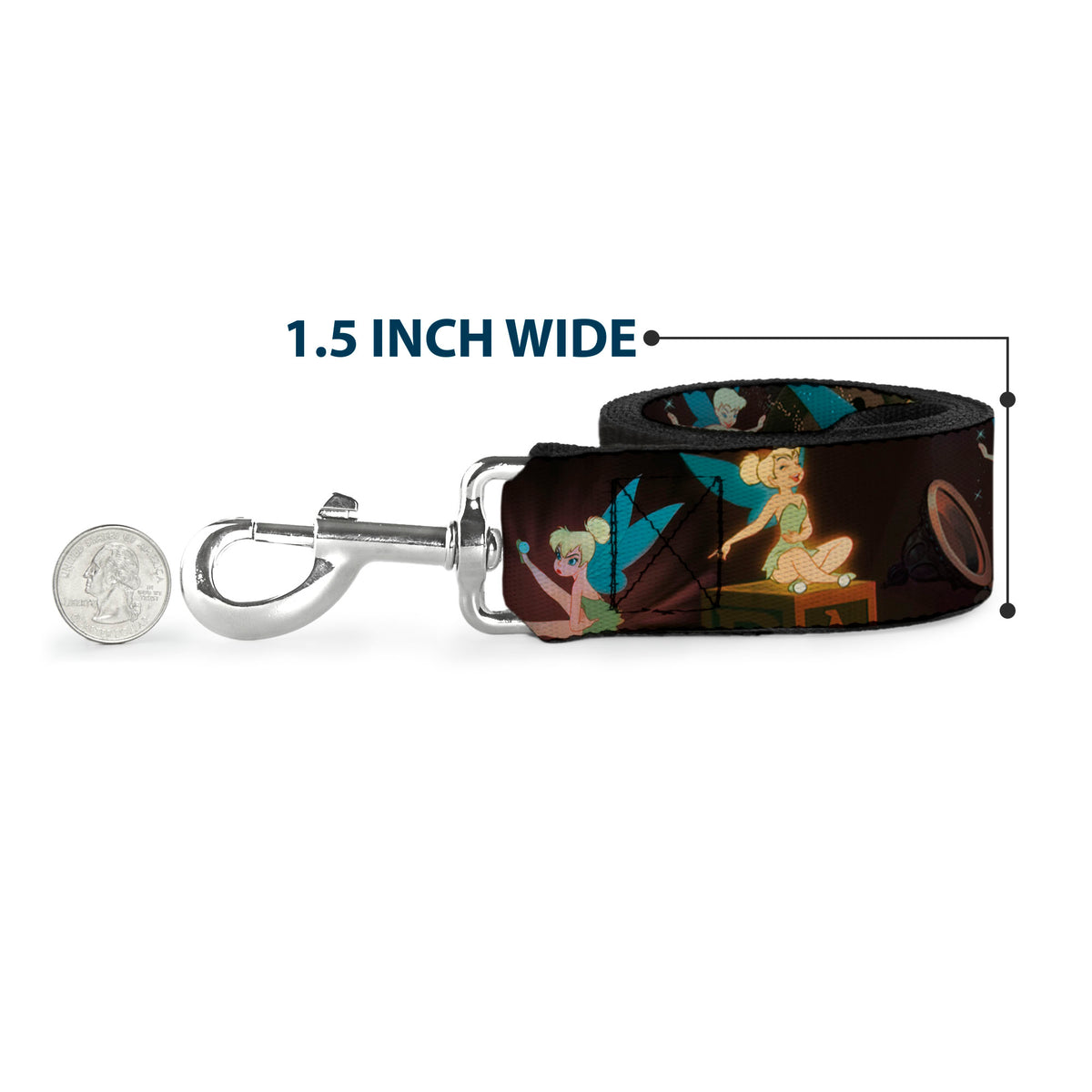 Dog Leash - TINK LUXE Sketch Black/Multi Neon Dog Leashes Disney