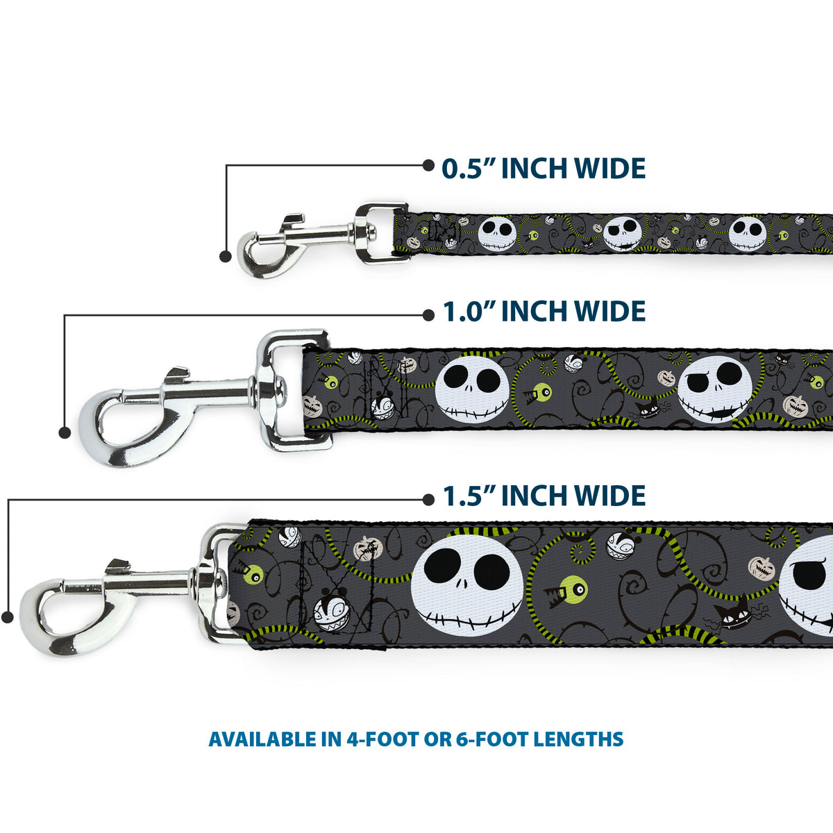 Dog Leash - NBC Jack Poses/Bats Red Stripe Dog Leashes Disney
