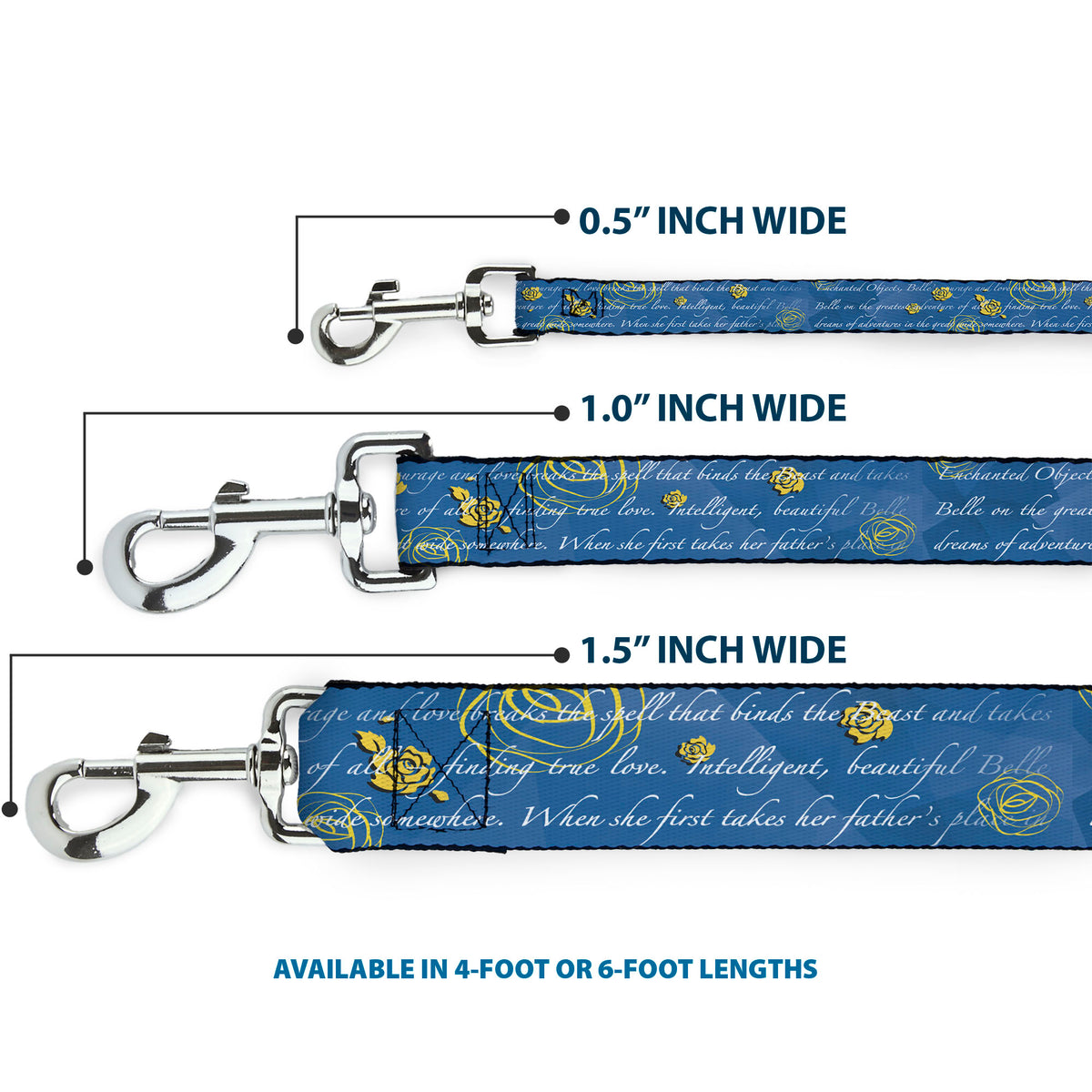Dog Leash - Beauty & the Beast Story Script Dog Leashes Disney