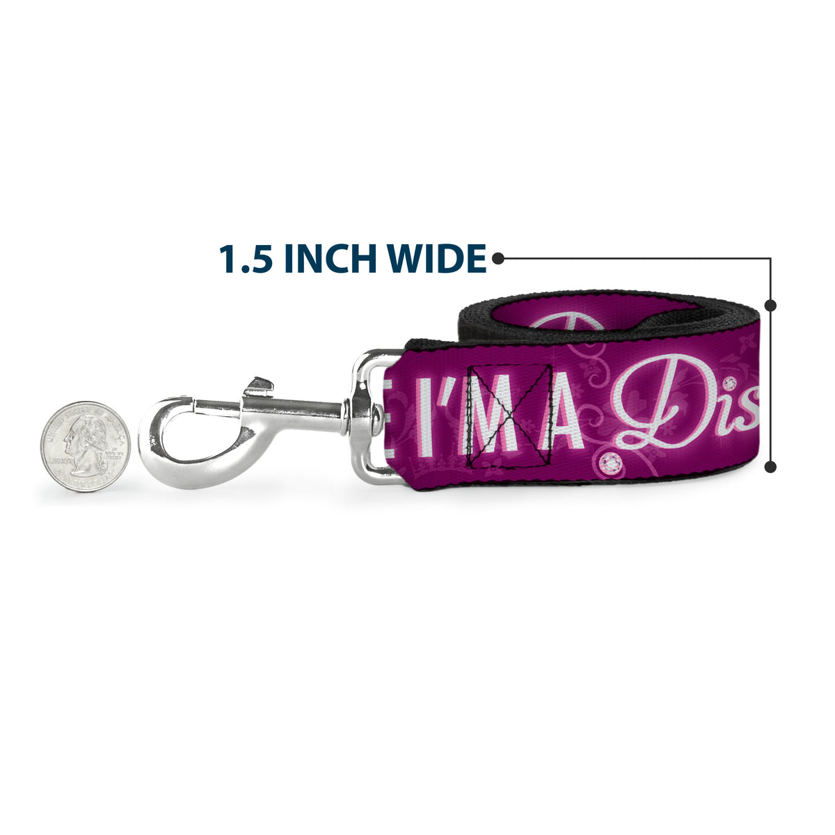 Dog Leash - I'M 99.9% SURE I'M A DISNEY PRINCESS Pinks/White Dog Leashes Disney