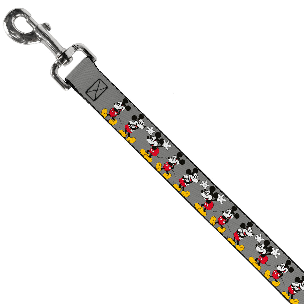 Dog Leash - Mickey Mouse w/Glasses Poses Gray Dog Leashes Disney