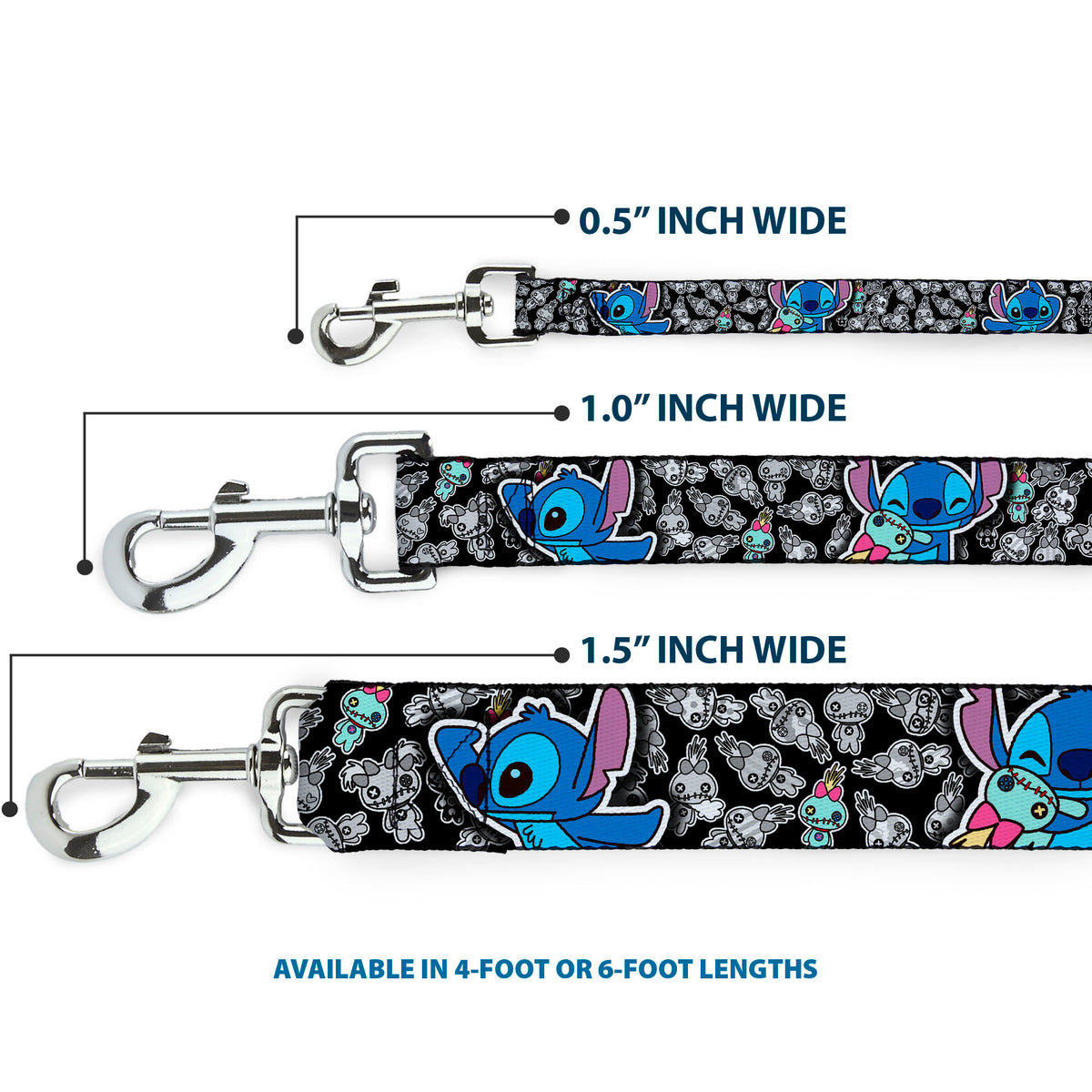 Dog Leash - Stitch Poses/Mini Scrump Scattered Dog Leashes Disney