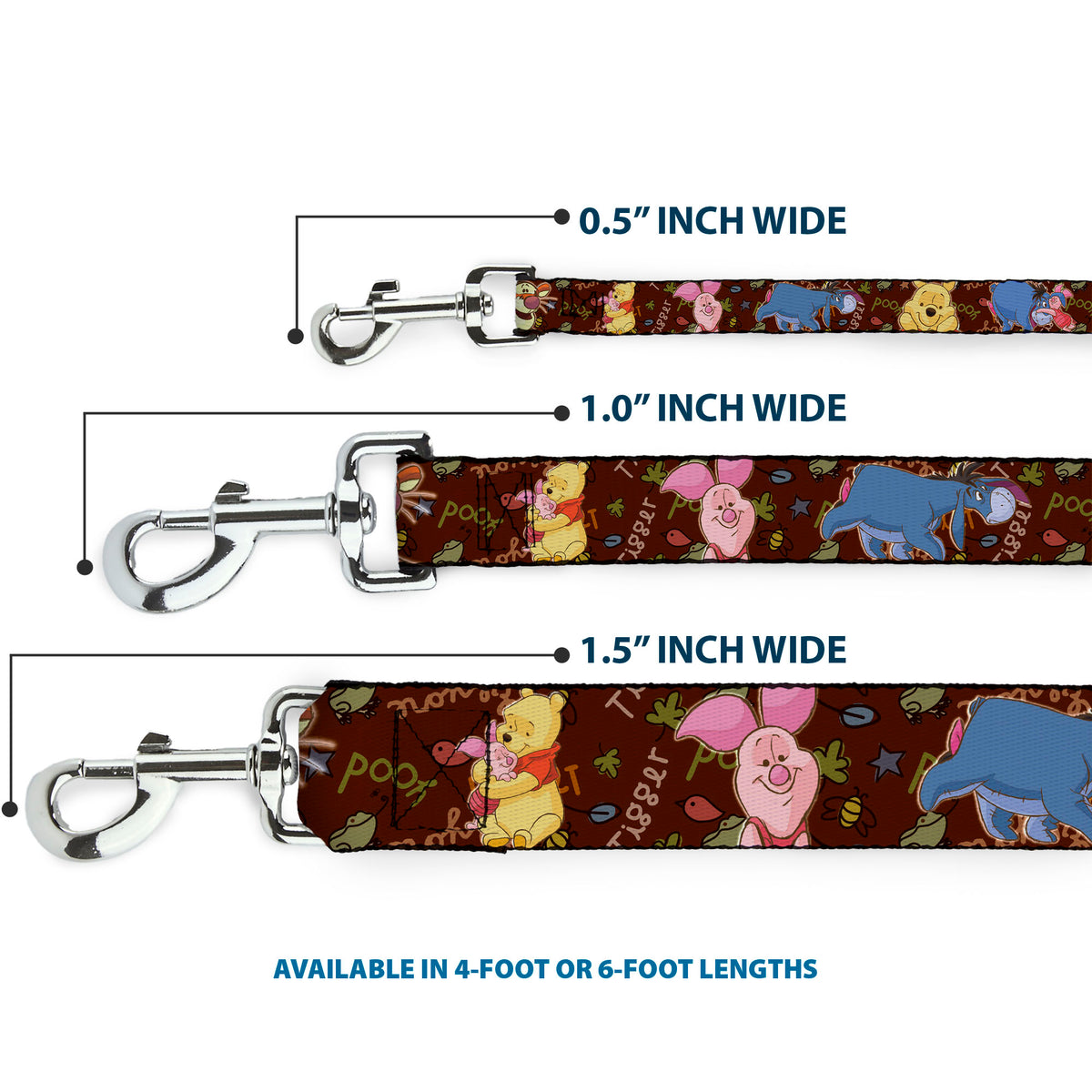 Dog Leash - Winnie the Pooh Character Poses Dog Leashes Disney