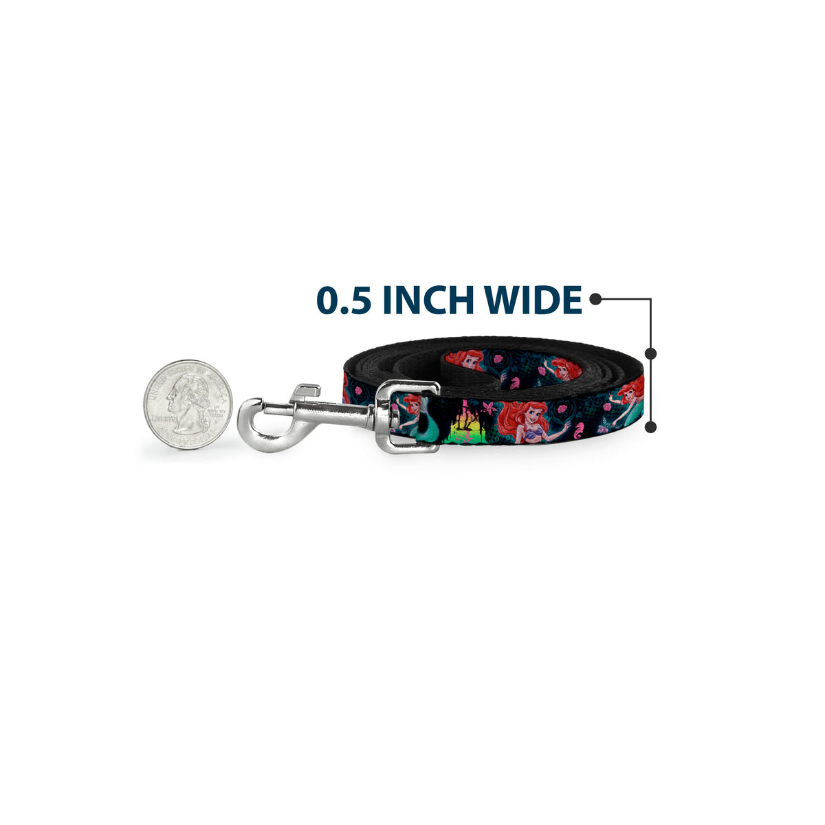 Dog Leash - Ariel Underwater Poses/Palace Silhouette Dog Leashes Disney