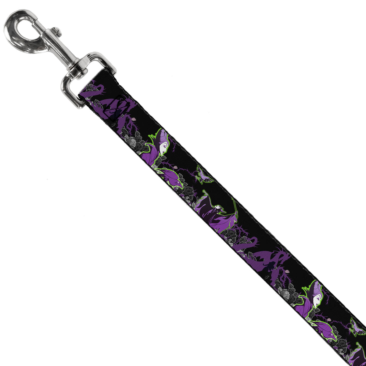 Dog Leash - Maleficent & Diablo Black Roses/Purples Dog Leashes Disney