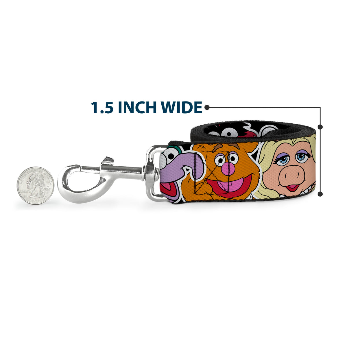 Dog Leash - Muppets Faces CLOSE-UP Black Dog Leashes Disney