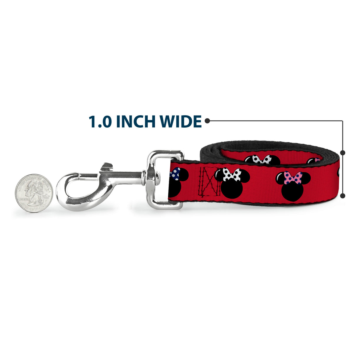 Dog Leash - Minnie Mouse Silhouette Red/Black/Polka Dot Dog Leashes Disney