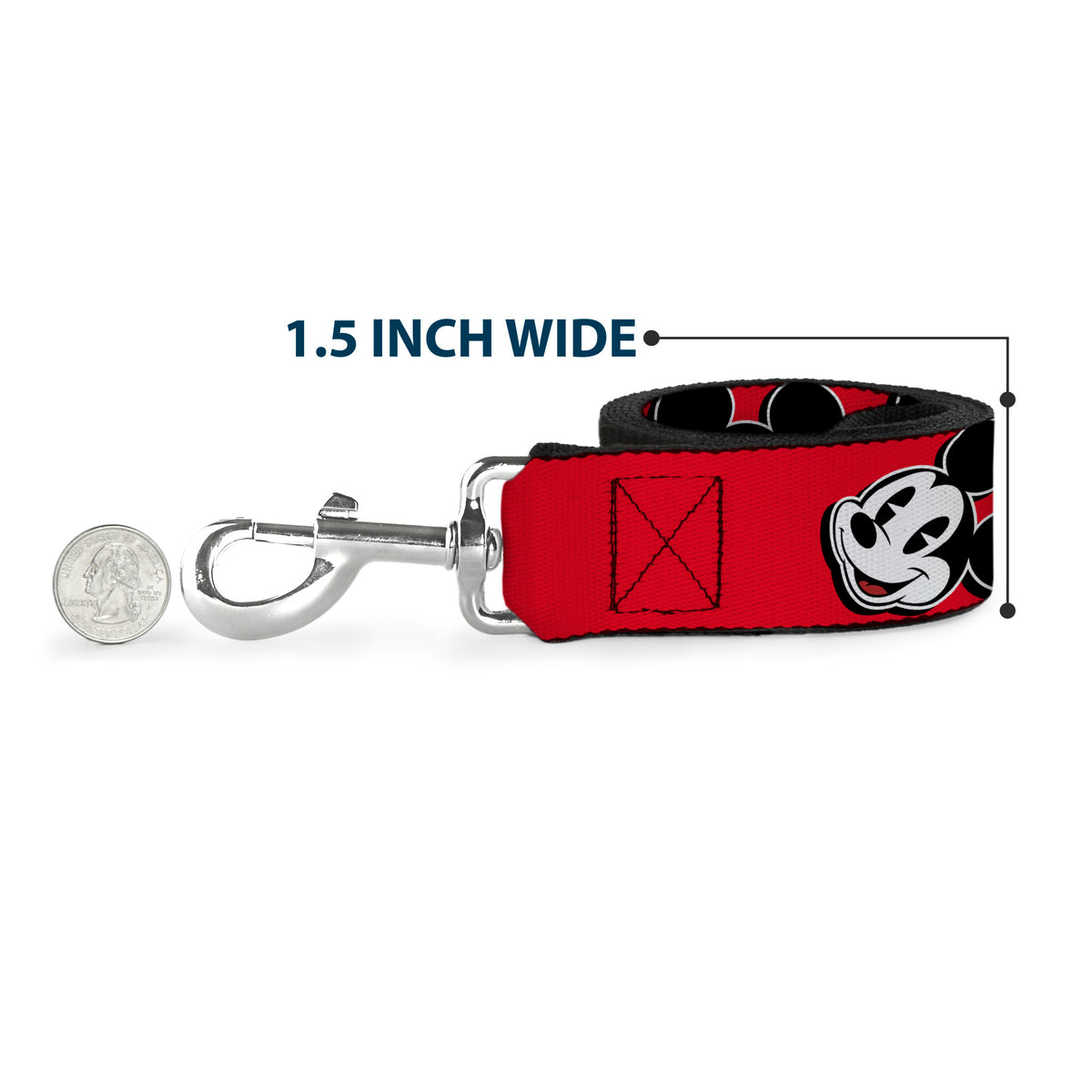 Dog Leash - Mickey Mouse Expressions Red/Black/White Dog Leashes Disney