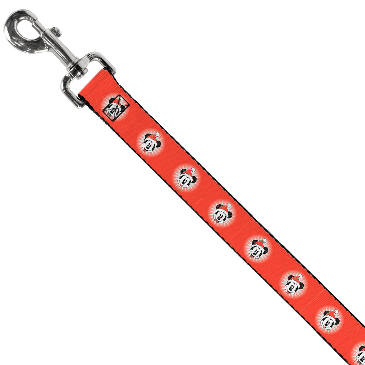 Dog Leash - Christmas Holiday Mickey Mouse Face Starburst Red Dog Leashes Disney