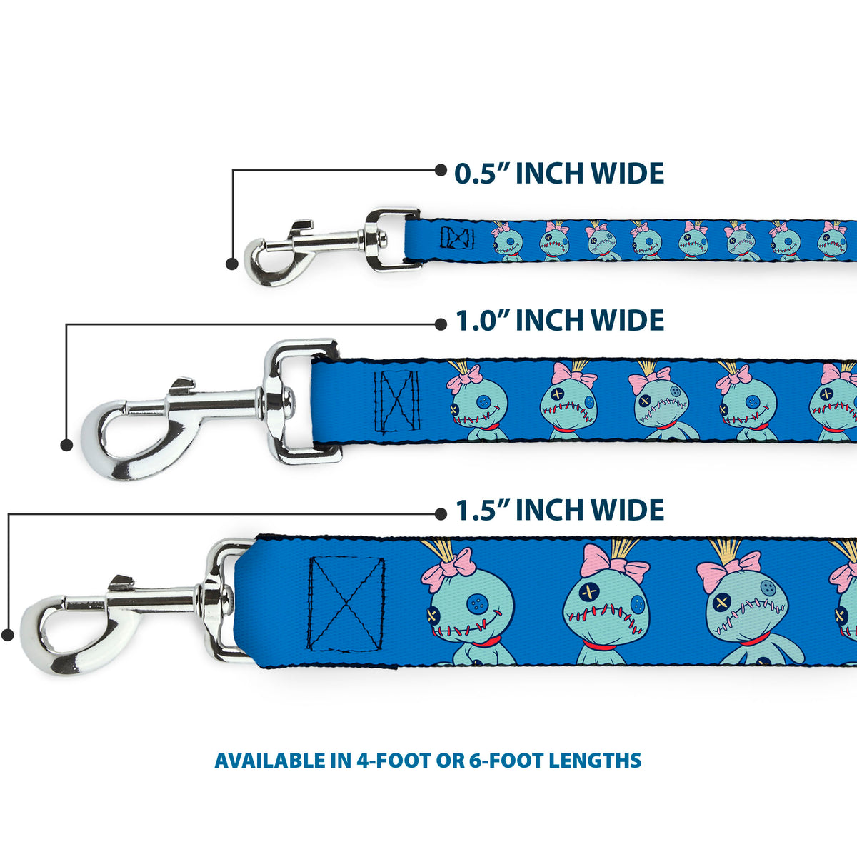 Dog Leash - Lilo and Stitch Scrump Poses Blue Dog Leashes Disney